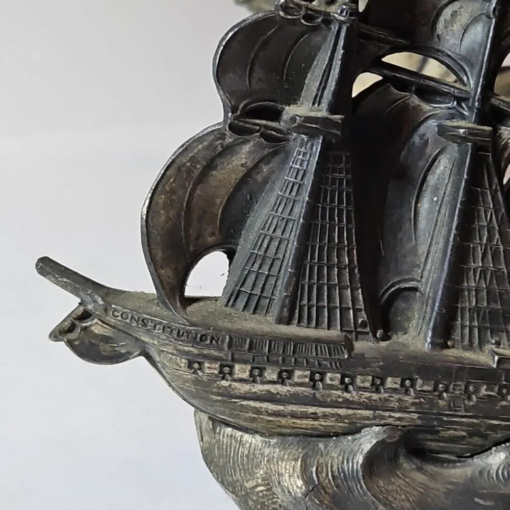 Old Ironsides Constitution 3 Mast Metal Bookends Set Of 2  1 Lb 8 Oz Each - Picture 14 of 16